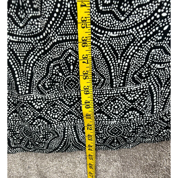 Old Navy Dress 2X Midi Black White Dots V Neck Cap Sleeve Rayon Career - Picture 4 of 8